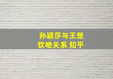 孙颖莎与王楚钦啥关系 知乎